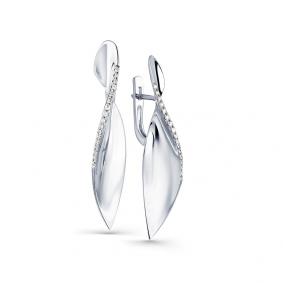 Серьги из белого золота Мастер Бриллиант 05M2-208023-00-00 с бриллиантом 05M2-208023-00-00 фото