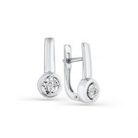 Серьги из белого золота Мастер Бриллиант 05M2-208033-01-00 с бриллиантом 05M2-208033-01-00 фото