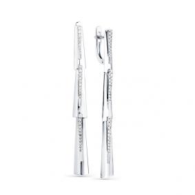 Серьги из белого золота Мастер Бриллиант 05M2-208041-00-00 с бриллиантом 05M2-208041-00-00 фото