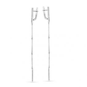 Серьги из белого золота Мастер Бриллиант 05M2-208045-00-00 с бриллиантом 05M2-208045-00-00 фото