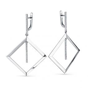 Серьги из белого золота Мастер Бриллиант 05M2-208050-00-00 с бриллиантом 05M2-208050-00-00 фото