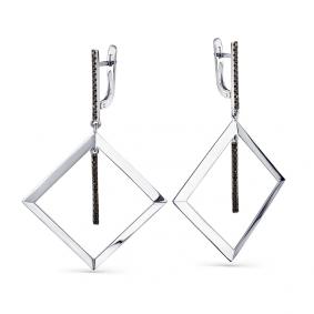 Серьги из белого золота Мастер Бриллиант 05M2-208050-00-48 с бриллиантом 05M2-208050-00-48 фото