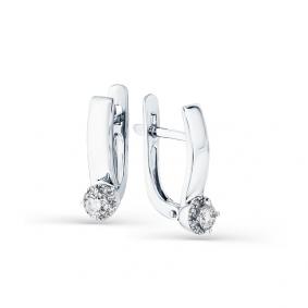 Серьги из белого золота Мастер Бриллиант 05M2-208070-00-00-7 с бриллиантом 05M2-208070-00-00-7 фото