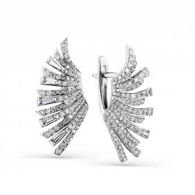 Серьги из белого золота Мастер Бриллиант 05M2-208074-01-00 с бриллиантом 05M2-208074-01-00 фото