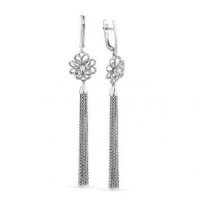 Серьги из белого золота Мастер Бриллиант 05M2-208078-00-00 с бриллиантом 05M2-208078-00-00 фото