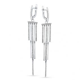 Серьги из белого золота Мастер Бриллиант 05M2-208080-00-00 с бриллиантом 05M2-208080-00-00 фото