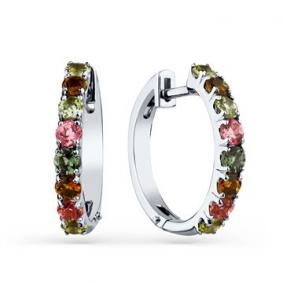 Серьги из белого золота Мастер Бриллиант 05M2-208086-00-60 с турмалином 05M2-208086-00-60 фото