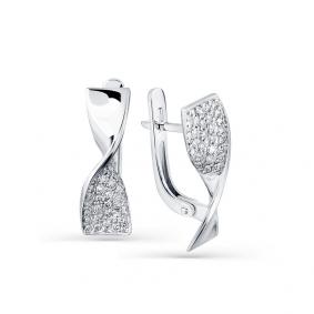 Серьги из белого золота Мастер Бриллиант 05M2-208088-00-00 с бриллиантом 05M2-208088-00-00 фото