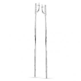 Серьги из белого золота Мастер Бриллиант 05M2-208095-00-00 с бриллиантом 05M2-208095-00-00 фото