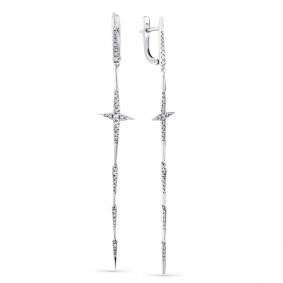 Серьги из белого золота Мастер Бриллиант 05M2-208098-00-00 с бриллиантом 05M2-208098-00-00 фото