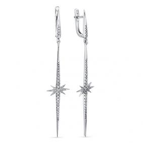 Серьги из белого золота Мастер Бриллиант 05M2-208102-00-00 с бриллиантом 05M2-208102-00-00 фото