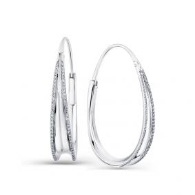 Серьги из белого золота Мастер Бриллиант 05M2-208107-00-00 с бриллиантом 05M2-208107-00-00 фото