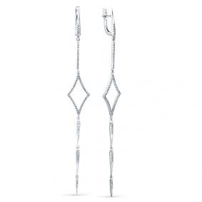 Серьги из белого золота Мастер Бриллиант 05M2-208112-00-00 с бриллиантом 05M2-208112-00-00 фото