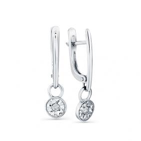 Серьги из белого золота Мастер Бриллиант 05M2-208114-00-00 с бриллиантом 05M2-208114-00-00 фото