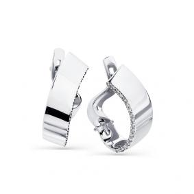 Серьги из белого золота Мастер Бриллиант 05M2-208118-00-00 с бриллиантом 05M2-208118-00-00 фото