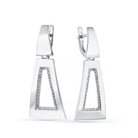 Серьги из белого золота Мастер Бриллиант 05M2-208131-00-00 с бриллиантом 05M2-208131-00-00 фото