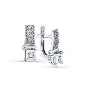 Серьги из белого золота Мастер Бриллиант 05M2-208147-00-00 с бриллиантом 05M2-208147-00-00 фото