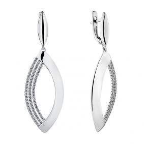 Серьги из белого золота Мастер Бриллиант 05M2-208150-00-00 с бриллиантом 05M2-208150-00-00 фото