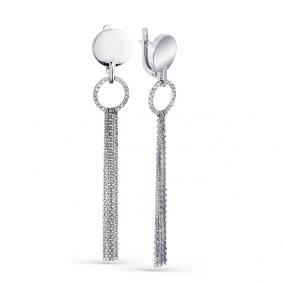 Серьги из белого золота Мастер Бриллиант 05M2-208152-00-00 с бриллиантом 05M2-208152-00-00 фото