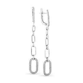 Серьги из белого золота Мастер Бриллиант 05M2-208154-00-00 с бриллиантом 05M2-208154-00-00 фото