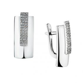Серьги из белого золота Мастер Бриллиант 05M2-208155-00-00 с бриллиантом 05M2-208155-00-00 фото