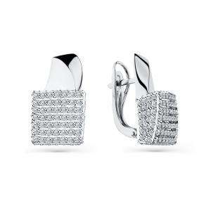 Серьги из белого золота Мастер Бриллиант 05M2-208175-00-00 с бриллиантом 05M2-208175-00-00 фото