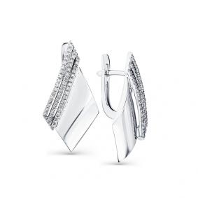 Серьги из белого золота Мастер Бриллиант 05M2-208183-00-00 с бриллиантом 05M2-208183-00-00 фото