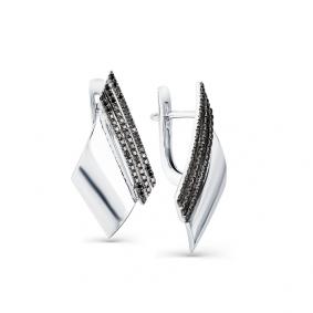 Серьги из белого золота Мастер Бриллиант 05M2-208183-00-48 с бриллиантом 05M2-208183-00-48 фото