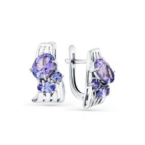 Серьги из белого золота Мастер Бриллиант 05M2-208192-00-31 с танзанитом 05M2-208192-00-31 фото