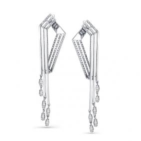 Серьги из белого золота Мастер Бриллиант 05M2-208193-00-00 с бриллиантом 05M2-208193-00-00 фото