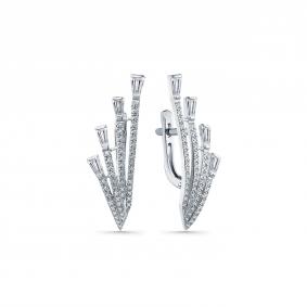 Серьги из белого золота Мастер Бриллиант 05M2-208201-00-00 с бриллиантом 05M2-208201-00-00 фото