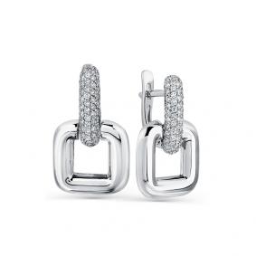Серьги из белого золота Мастер Бриллиант 05M2-208204-00-00 с бриллиантом 05M2-208204-00-00 фото