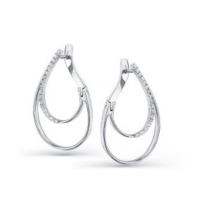 Серьги из белого золота Мастер Бриллиант 05M2-208213-00-00 с бриллиантом 05M2-208213-00-00 фото