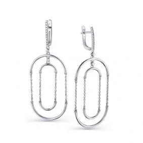 Серьги из белого золота Мастер Бриллиант 05M2-208240-00-00 с бриллиантом 05M2-208240-00-00 фото