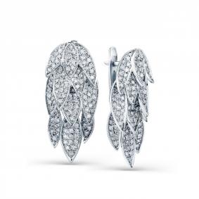 Серьги из белого золота Мастер Бриллиант 05M2-208242-00-00 с бриллиантом 05M2-208242-00-00 фото