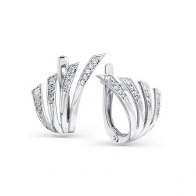 Серьги из белого золота Мастер Бриллиант 05M2-208294-00-00 с бриллиантом 05M2-208294-00-00 фото