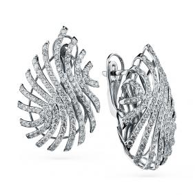 Серьги из белого золота Мастер Бриллиант 05M2-208299-00-00 с бриллиантом 05M2-208299-00-00 фото