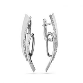 Серьги из белого золота Мастер Бриллиант 05M2-208340-00-00 с бриллиантом 05M2-208340-00-00 фото