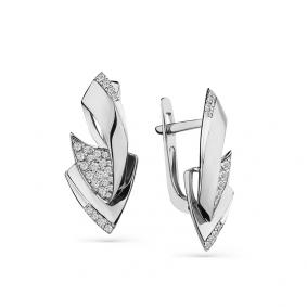 Серьги из белого золота Мастер Бриллиант 05M2-208341-00-00 с бриллиантом 05M2-208341-00-00 фото