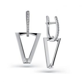 Серьги из белого золота Мастер Бриллиант 05M2-208377-00-00 с бриллиантом 05M2-208377-00-00 фото