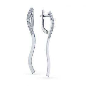 Серьги из белого золота Мастер Бриллиант 05M2-208393-00-00 с бриллиантом 05M2-208393-00-00 фото