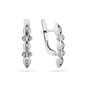 Серьги из белого золота Мастер Бриллиант 05M2-208429-00-00 с бриллиантом 05M2-208429-00-00 фото