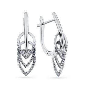 Серьги из белого золота Мастер Бриллиант 05M2-208441-00-00 с бриллиантом 05M2-208441-00-00 фото