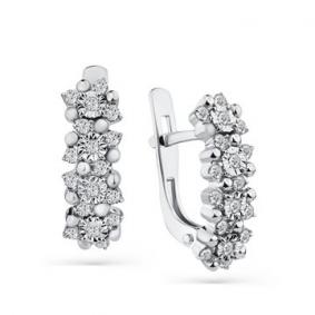 Серьги из белого золота Мастер Бриллиант 05M2-208458-00-00 с бриллиантом 05M2-208458-00-00 фото