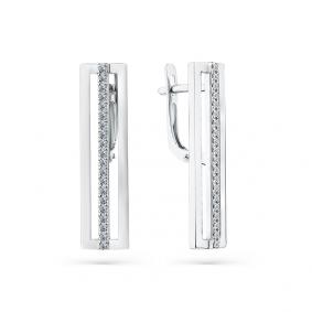 Серьги из белого золота Мастер Бриллиант 05M2-208464-00-00 с бриллиантом 05M2-208464-00-00 фото