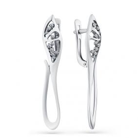 Серьги из белого золота Мастер Бриллиант 05M2-208468-00-00 с бриллиантом 05M2-208468-00-00 фото