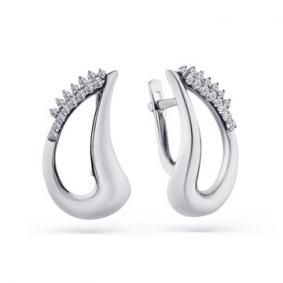 Серьги из белого золота Мастер Бриллиант 05M2-208470-00-00 с бриллиантом 05M2-208470-00-00 фото