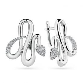 Серьги из белого золота Мастер Бриллиант 05M2-208471-00-00 с бриллиантом 05M2-208471-00-00 фото