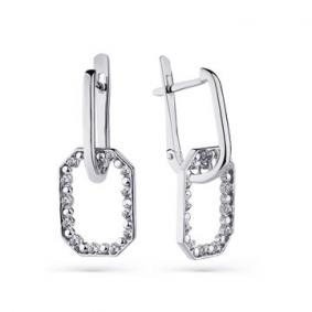 Серьги из белого золота Мастер Бриллиант 05M2-208479-00-00 с бриллиантом 05M2-208479-00-00 фото