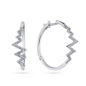 Серьги из белого золота Мастер Бриллиант 05M2-208481-00-00 с бриллиантом 05M2-208481-00-00 фото